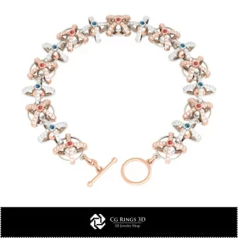 Bracciale con palla 3D Casa, Gioielli 3D CAD, Braccialetti 3D CAD, Bracciali con diamanti 3D, Bracciali 3D