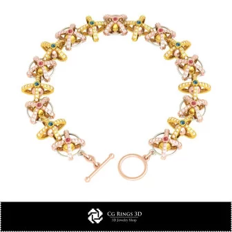 Bracelet boule 3D maison, Bijoux CAO 3D, Bracelets CAO 3D, Bracelets diamants 3D, Bracelets 3D