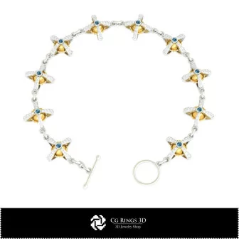 Bracciale 3D a Sfera Casa, Gioielli 3D CAD, Braccialetti 3D CAD, Braccialetti con Diamanti 3D, Braccialetti 3D