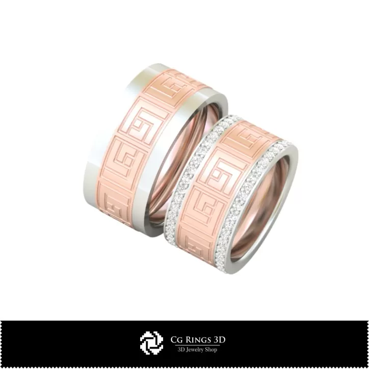 Anillo de boda con diamantes - Joyería CAD 3D