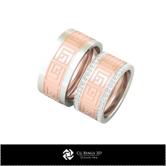 3D Wedding Ring With Diamonds Home, Bijoux 3D CAO, Anneaux 3D CAO, Bandes de Mariage 3D, Anneaux de Diamant 3D 