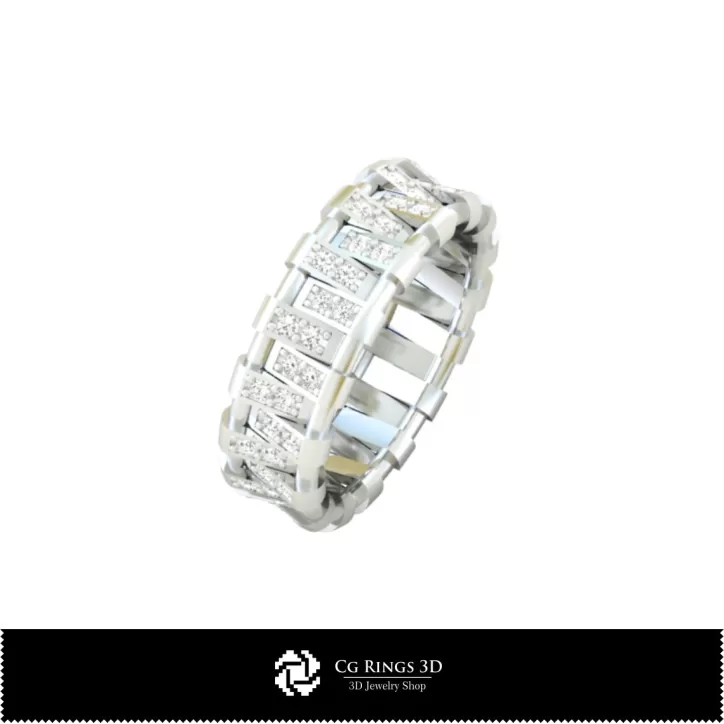 Alliances féminines 3D avec diamants