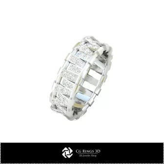 Modèles 3D Alliances Femme avec Diamants Accueil, Bijoux CAO 3D, Bagues CAO 3D, Alliances 3D, Bagues avec Diamants 3D