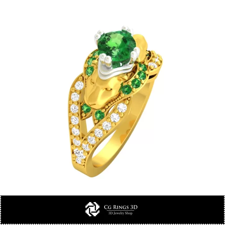 Jugendstil-Verlobungsring - Schmuck 3D-CAD