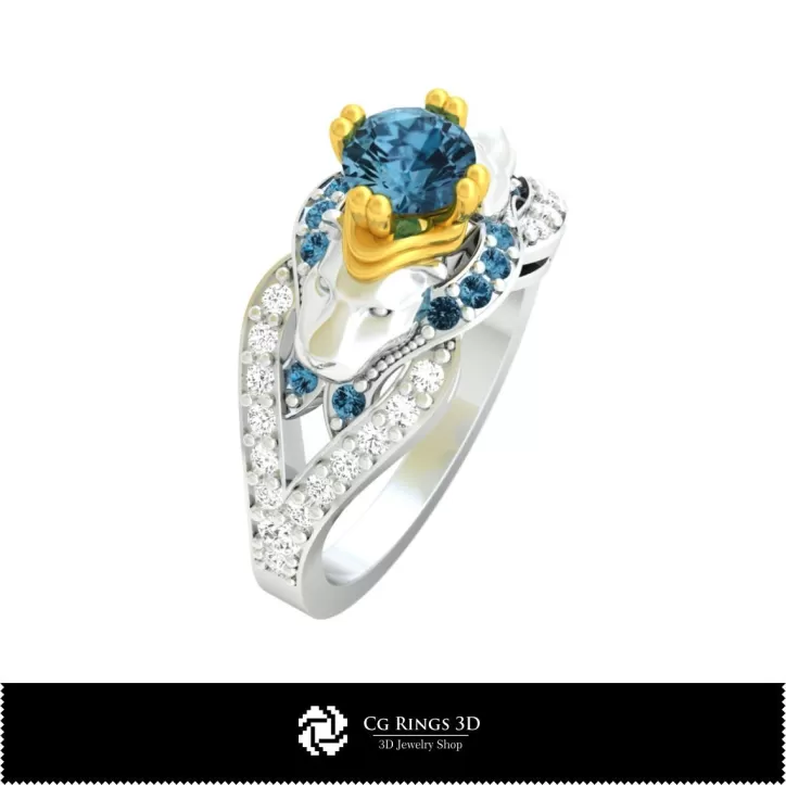 Jugendstil-Verlobungsring - Schmuck 3D-CAD
