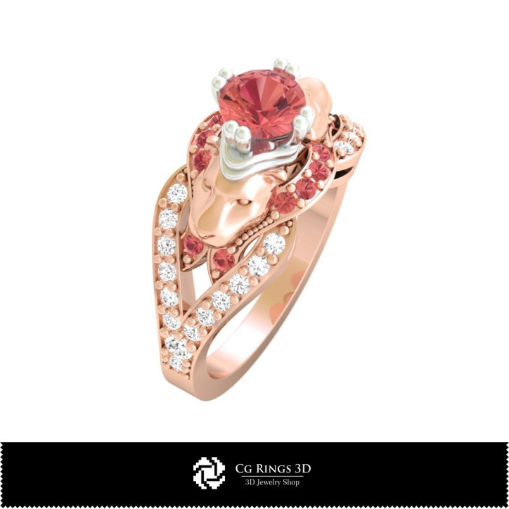 Art Nouveau Engagement Ring - Jewelry 3D CAD