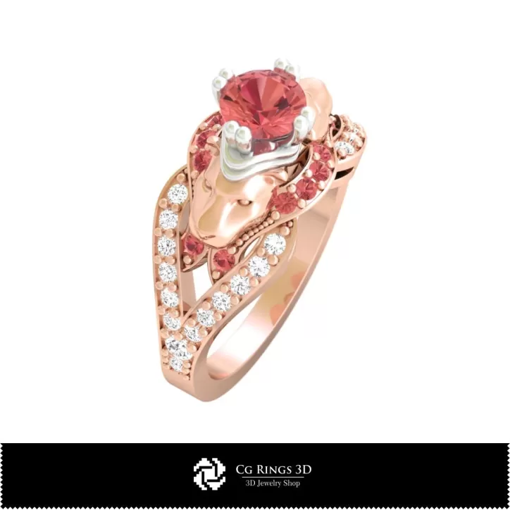 Jugendstil-Verlobungsring - Schmuck 3D-CAD
