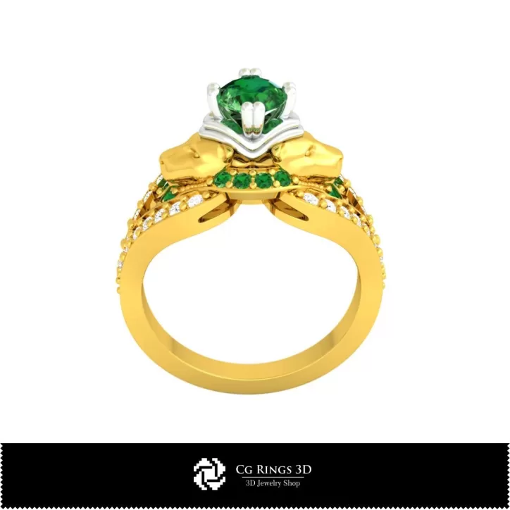Jugendstil-Verlobungsring - Schmuck 3D-CAD