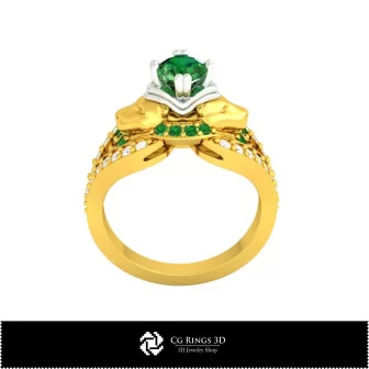 3D Jugendstil-Verlobungsringe Zuhause, Schmuck 3D CAD, Ringe 3D CAD, Vintage-Schmuck 3D CAD, Mode-Ringe 3D, 3D Jugendstil