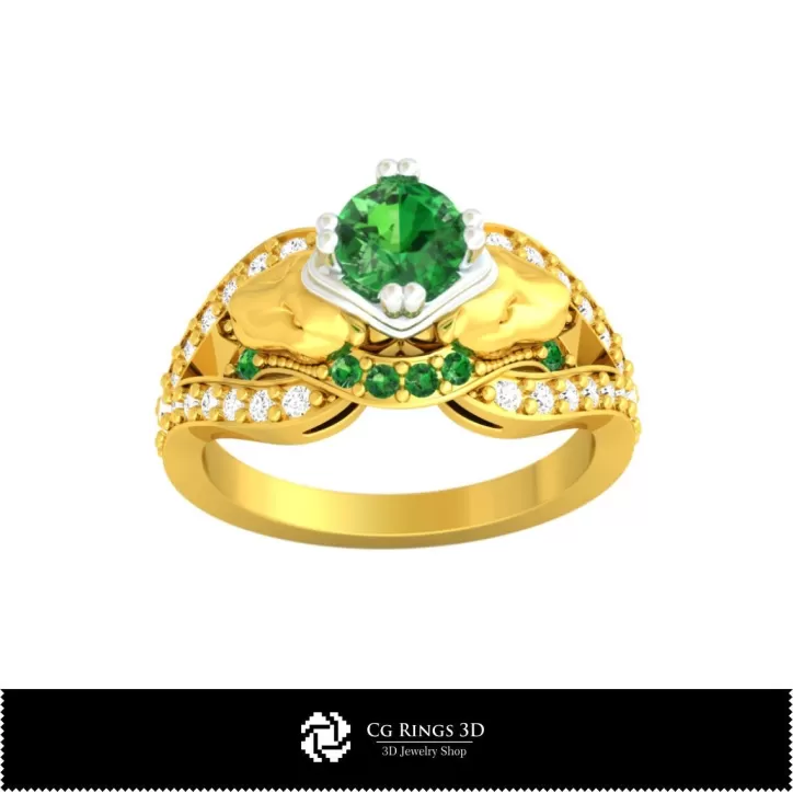 Fede nuziale Art Nouveau - Gioielli 3D CAD