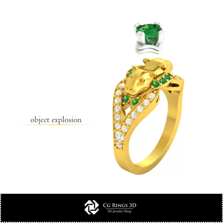 Art Nouveau Engagement Ring - Jewelry 3D CAD