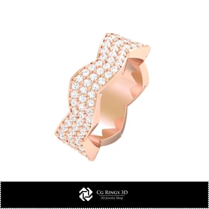 Anillo de boda con diamantes - Joyería 3D CAD Anillo de boda con diamantes - Joyería 3D CAD