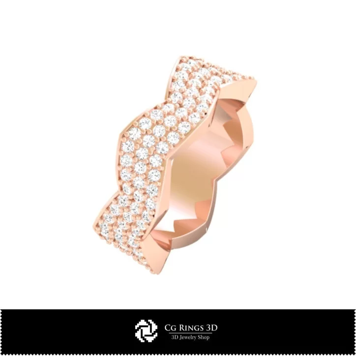 Wedding Ring with Diamonds - Jewelry 3D CAD