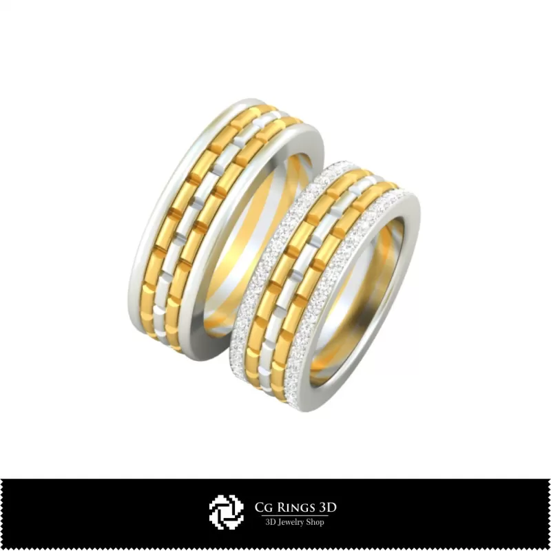 Anello di matrimonio con diamanti - Gioielli 3D CAD