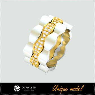 3D Unique Wedding Bands CB Home, Bijoux 3D CAO, Bijoux Unique 3D, Anneaux 3D CAO, Bandes de Mariage 3D, Anneaux  de Mode 3D 