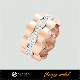 3D Unique Wedding Bands CB Home, Bijoux 3D CAO, Bijoux Unique 3D, Anneaux 3D CAO, Bandes de Mariage 3D, Anneaux  de Mode 3D 