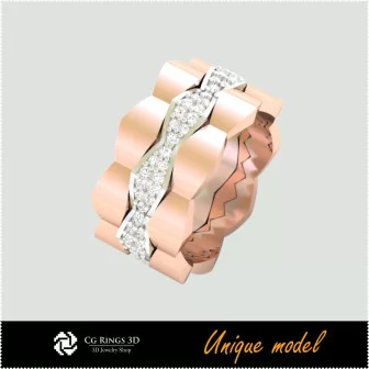 3D Unique Wedding Bands CB Home, Bijoux 3D CAO, Bijoux Unique 3D, Anneaux 3D CAO, Bandes de Mariage 3D, Anneaux de Mode 3D 