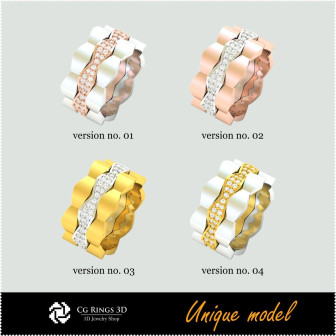 3D Unique Wedding Bands CB Home, Bijoux 3D CAO, Bijoux Unique 3D, Anneaux 3D CAO, Bandes de Mariage 3D, Anneaux  de Mode 3D 