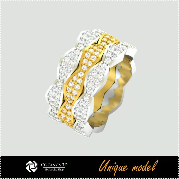 Unique Wedding Bands CB - Jewelry 3D