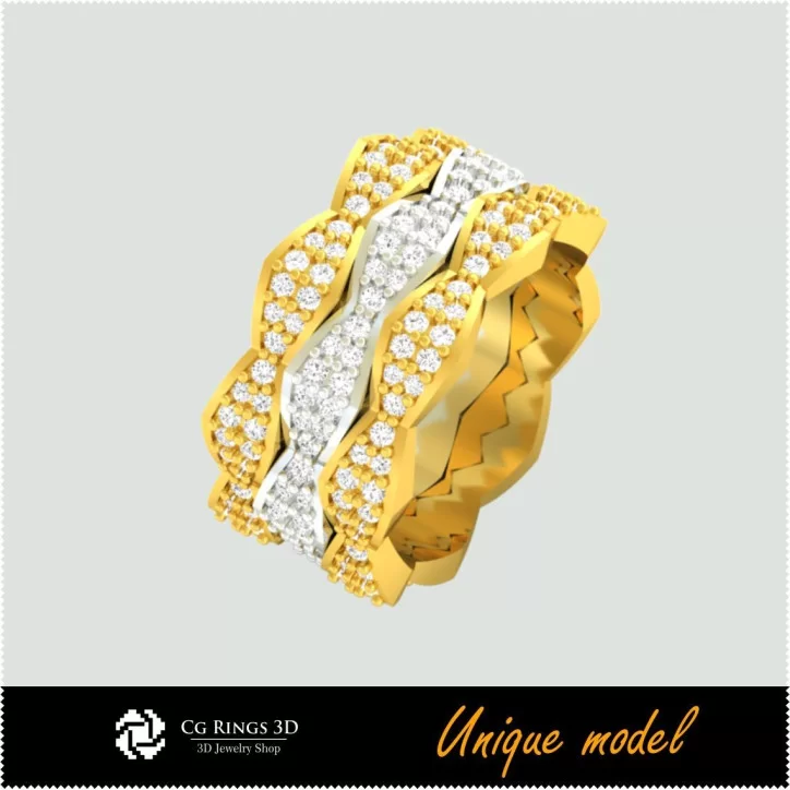 Unique Wedding Bands CB - Jewelry 3D