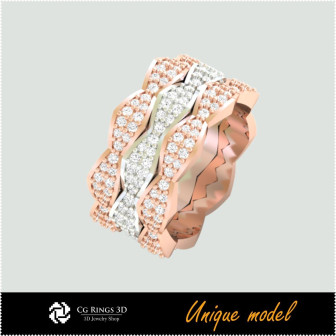 3D Unique Wedding Bands CB Home, Bijoux 3D CAO, Bijoux Unique 3D, Anneaux 3D CAO, Bandes de Mariage 3D, Anneaux  de Mode 3D 