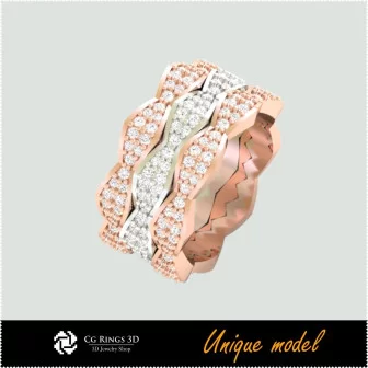 3D Unique Wedding Bands CB Home, Bijuterii 3D , Bijuterii Unicat 3D, Inele 3D CAD, Verighete 3D, Inele Fashion 3D 