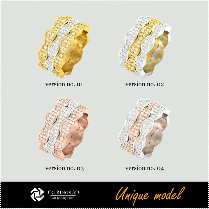 Inele de nuntă unice CB - Bijuterii 3D