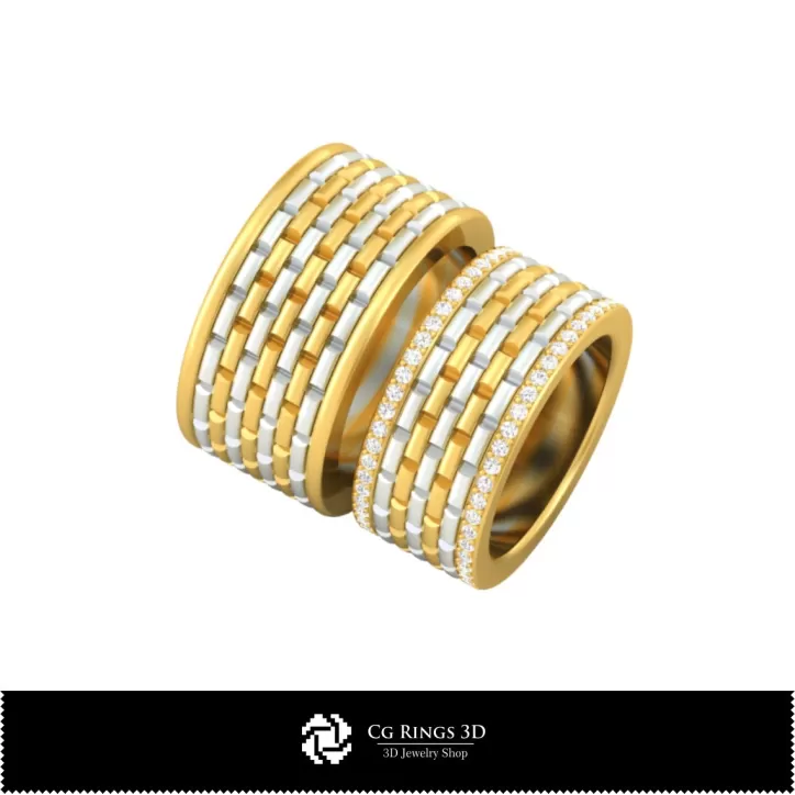 Ehering mit Diamanten - Schmuck 3D CAD Ehering mit Diamanten - Schmuck 3D CAD