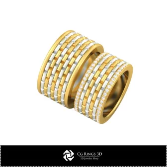 3D-Hochzeitsring mit Diamanten, Schmuck 3D-CAD, Ringe 3D-CAD, Eheringe 3D, Diamantringe 3D