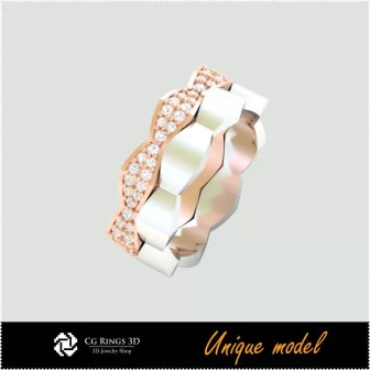 3D Unique Wedding Bands CB Home, Bijuterii 3D , Bijuterii Unicat 3D, Inele 3D CAD, Verighete 3D, Inele Fashion 3D 