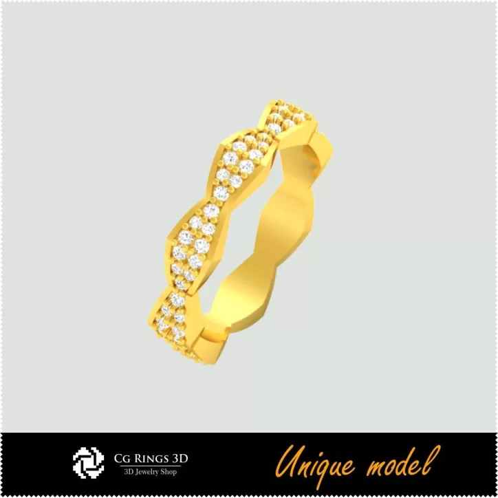 Bagues de mariage uniques CB - Bijoux 3D