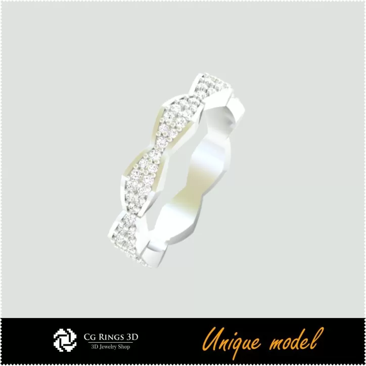Bagues de mariage uniques CB - Bijoux 3D