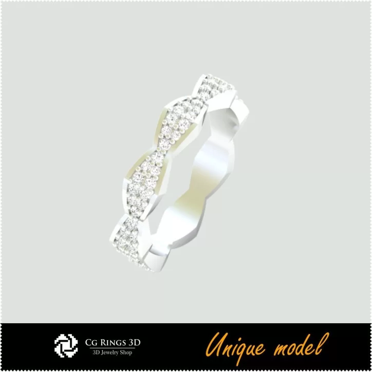 Unique Wedding Bands CB - Jewelry 3D