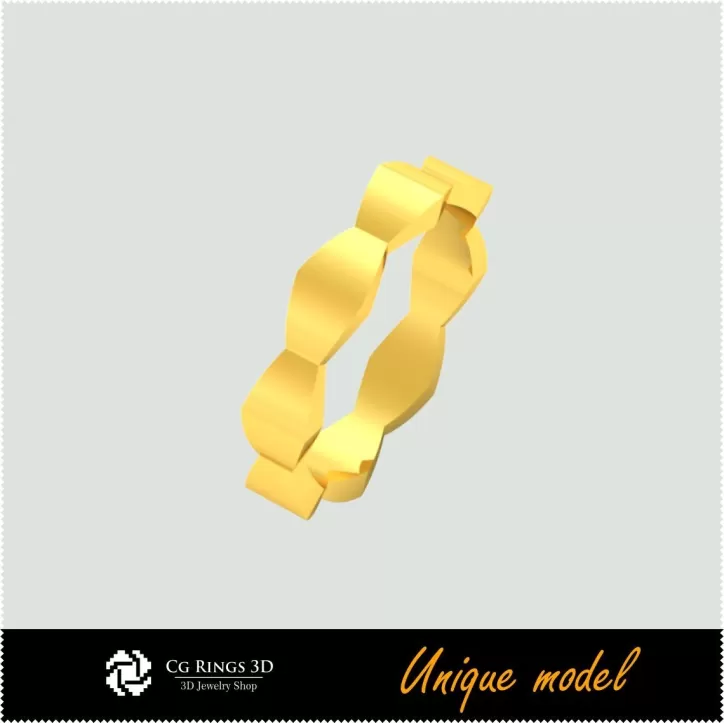 Bagues de mariage uniques CB - Bijoux 3D