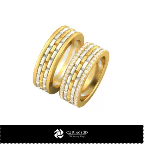 Inel de nuntă cu diamante - Bijuterii 3D CAD