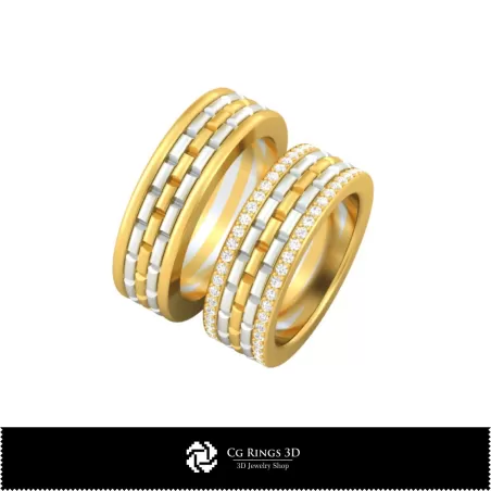 Anillo de boda con diamantes - Joyería 3D CAD