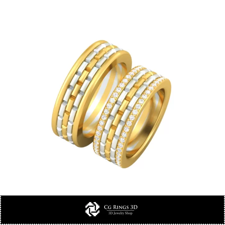 Ehering mit Diamanten - Schmuck 3D CAD