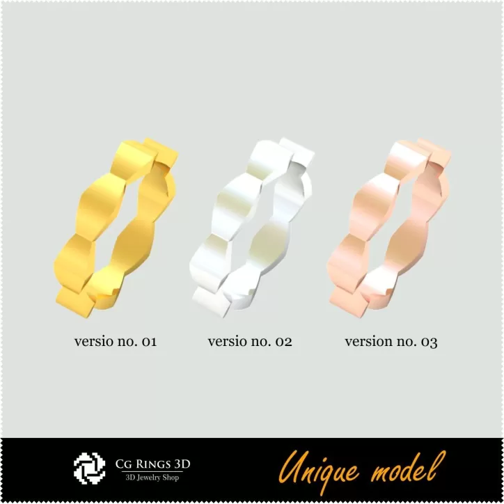 Bagues de mariage uniques CB - Bijoux 3D