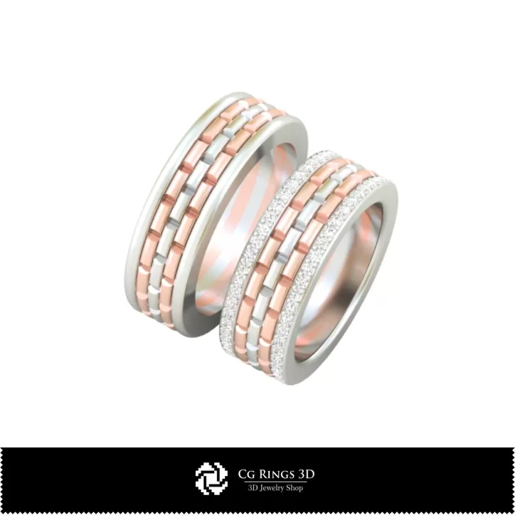 Anillo de boda con diamantes - Joyería 3D CAD