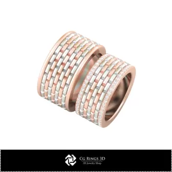 Bague de mariage 3D avec diamants Home, bijouterie 3D CAO, bagues 3D CAO, alliances 3D, bagues à diamants 3D