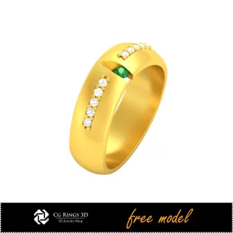 Bague de mariage 3D - Modèle 3D gratuit pour la maison, bijou 3D CAO, bijou 3D gratuit, bagues CAO 3D, alliances 3D, anneaux