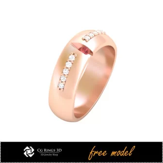 3D Wedding Ring - Free 3D Model Home, Jewelry 3D CAD, Free 3D Jewelry, Rings 3D CAD , Wedding Bands 3D, Eternity Bands 3D, Free