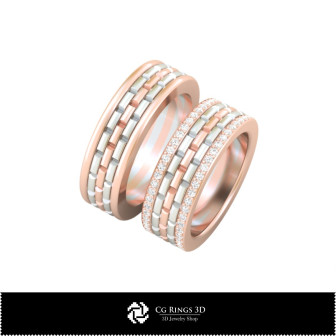 3D Wedding Ring With Diamonds Home, Bijoux 3D CAO, Anneaux 3D CAO, Bandes de Mariage 3D, Anneaux de Diamant 3D 