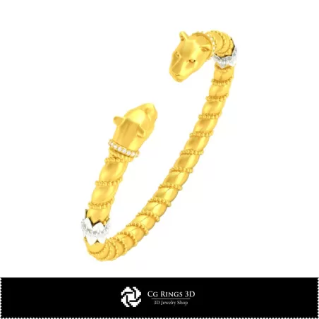 Bracciale Art Nouveau 3D per la casa, Gioielleria CAD 3D, Bracciali CAD 3D, Gioielli vintage CAD 3D, Bracciali 3D, Bracciale a