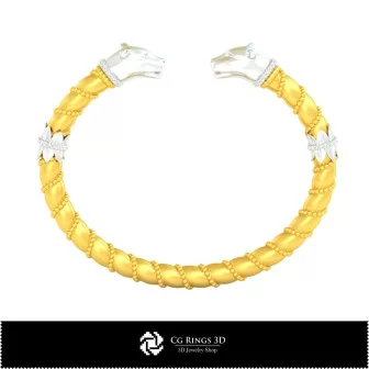 Pulsera Art Nouveau 3D para el hogar, Joyería CAD 3D, Pulseras CAD 3D, Joyería Vintage CAD 3D, Pulseras 3D, Pulsera Brazalete