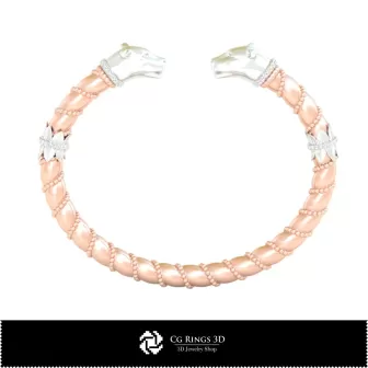 Bracciale Art Nouveau 3D per la casa, Gioielleria CAD 3D, Bracciali CAD 3D, Gioielli vintage CAD 3D, Bracciali 3D, Bracciale a