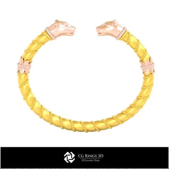 Bracciale Art Nouveau 3D per la casa, Gioielleria CAD 3D, Bracciali CAD 3D, Gioielli vintage CAD 3D, Bracciali 3D, Bracciale a