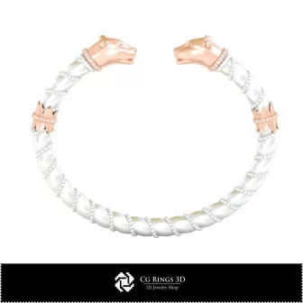 Bracciale Art Nouveau 3D per la casa, Gioielleria CAD 3D, Bracciali CAD 3D, Gioielli vintage CAD 3D, Bracciali 3D, Bracciale a