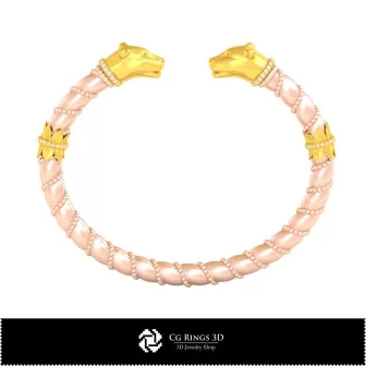 Bracciale Art Nouveau 3D per la casa, Gioielleria CAD 3D, Bracciali CAD 3D, Gioielli vintage CAD 3D, Bracciali 3D, Bracciale a