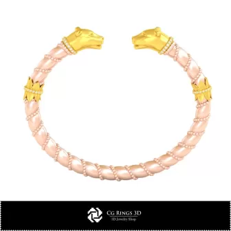 Pulsera Art Nouveau 3D para el hogar, Joyería CAD 3D, Pulseras CAD 3D, Joyería Vintage CAD 3D, Pulseras 3D, Pulsera Brazalete